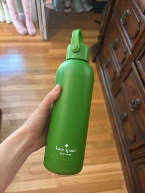 kate spade Green Matte Stainless Water Bottle with Loop Cap